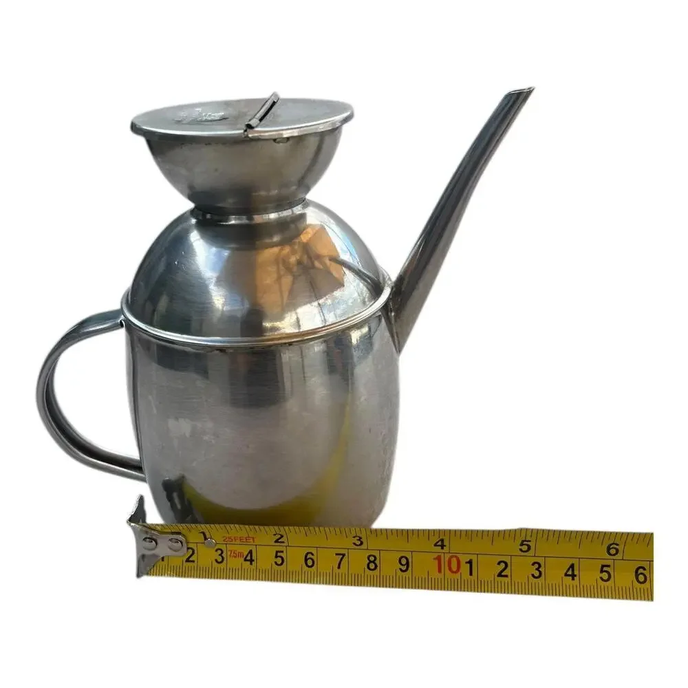 Ipac Inox Vintage Italian Stainless Steel 18/10 Olive Oil Carafe Dispenser 5.5